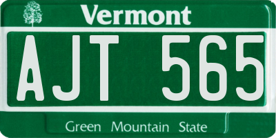 VT license plate AJT565