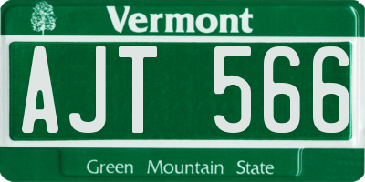 VT license plate AJT566