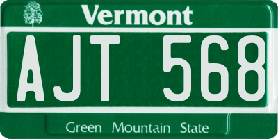 VT license plate AJT568