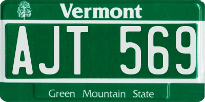 VT license plate AJT569