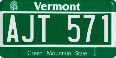 VT license plate AJT571