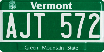 VT license plate AJT572