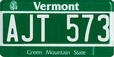 VT license plate AJT573