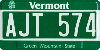 VT license plate AJT574