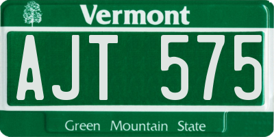 VT license plate AJT575