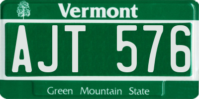 VT license plate AJT576