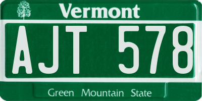 VT license plate AJT578
