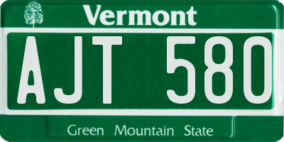 VT license plate AJT580