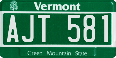 VT license plate AJT581
