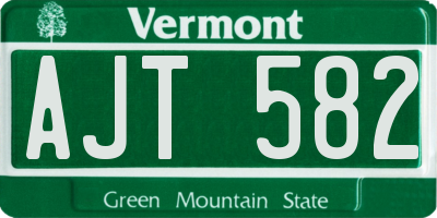 VT license plate AJT582