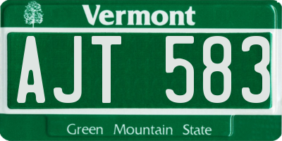 VT license plate AJT583