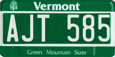 VT license plate AJT585