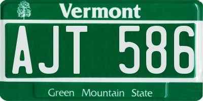 VT license plate AJT586