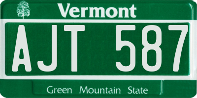 VT license plate AJT587