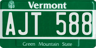 VT license plate AJT588