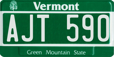 VT license plate AJT590
