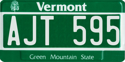 VT license plate AJT595