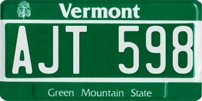 VT license plate AJT598