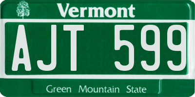 VT license plate AJT599