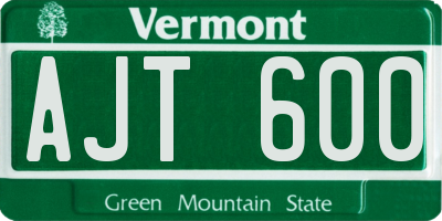 VT license plate AJT600
