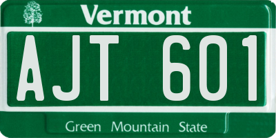 VT license plate AJT601