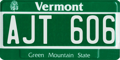 VT license plate AJT606