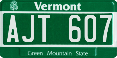 VT license plate AJT607