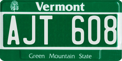 VT license plate AJT608