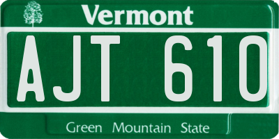 VT license plate AJT610