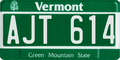 VT license plate AJT614