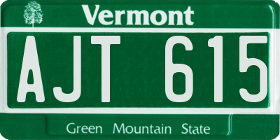 VT license plate AJT615