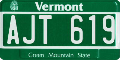 VT license plate AJT619