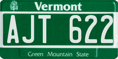 VT license plate AJT622