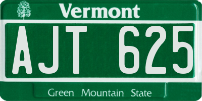 VT license plate AJT625