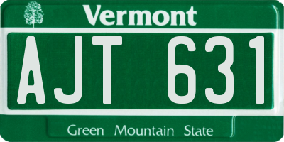VT license plate AJT631