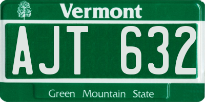 VT license plate AJT632