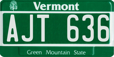 VT license plate AJT636