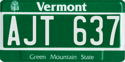 VT license plate AJT637