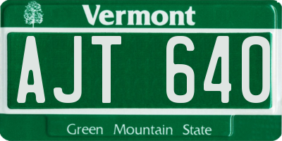 VT license plate AJT640