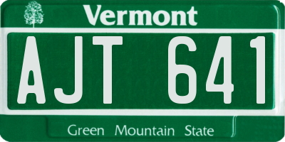 VT license plate AJT641