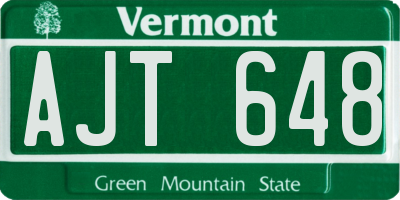 VT license plate AJT648