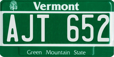 VT license plate AJT652