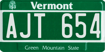 VT license plate AJT654