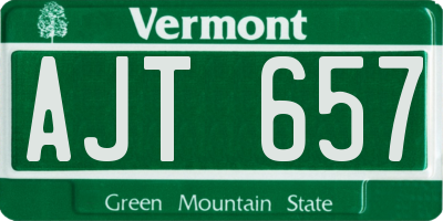 VT license plate AJT657