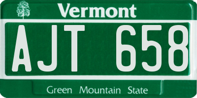 VT license plate AJT658