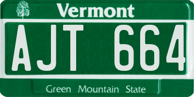 VT license plate AJT664