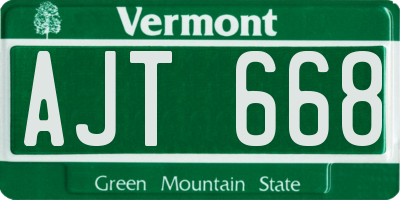 VT license plate AJT668