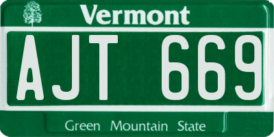 VT license plate AJT669