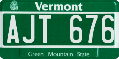 VT license plate AJT676