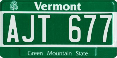 VT license plate AJT677